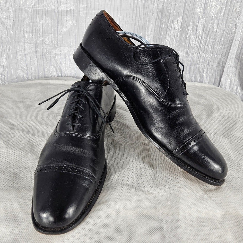 Allen Edmonds Byron Mens 12.5 A Narrow Black Leather Cap Toe Oxford Dress Shoes
